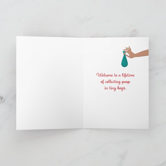 Nieuw Wenskaart van Furbaby Dog Kaart (Binnen)