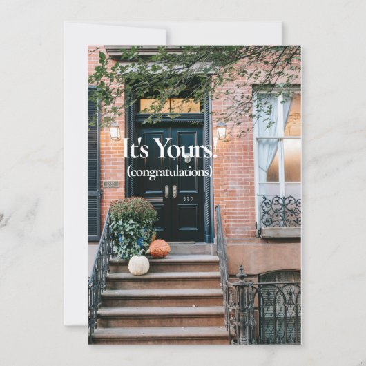 Nieuw Wenskaart voor felicitaties thuis Kaart (Voorkant)