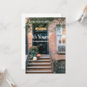 Nieuw Wenskaart voor felicitaties thuis Kaart (Voorkant / Achterkant in situ)