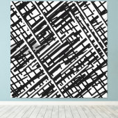 Nieuw willekeurig ontwerp van zwarte lijnen, lijne canvas afdruk (Insitu (Houten vloer))