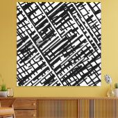 Nieuw willekeurig ontwerp van zwarte lijnen, lijne canvas afdruk (Insitu (Woonkamer))