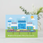 Nieuw winkeladres Cute Shopping Mall Store verhuiz Aankondiging (Staand voorkant)