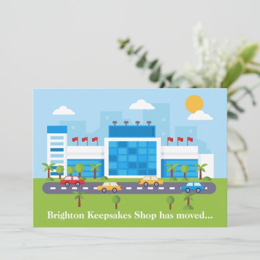 Nieuw winkeladres Kute Shopping Mall Store Movemen Aankondiging (Staand voorkant)