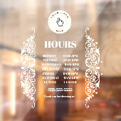 NIEUW! Winkeluren Cling - 12x12 Rechthoek - Aangep Raamsticker (Vel 2)