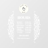 NIEUW! Winkeluren Cling - 12x12 Rechthoek - Aangep Raamsticker (Vel)