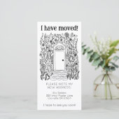 Nieuw woonadres Schattigee tuindeur boomvrije Kaar Save The Date (Staand voorkant)