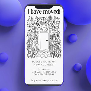 Nieuw woonadres Schattigee tuindeur boomvrije Kaar Save The Date