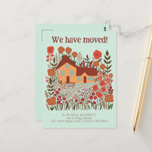 Nieuw woonadres We hebben verhuisd boerderij bloem Briefkaart