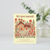 Nieuw woonadres We hebben verhuisd boerderij bloem Briefkaart (Staand voorkant)