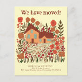 Nieuw woonadres We hebben verhuisd boerderij bloem Briefkaart (Voorkant)