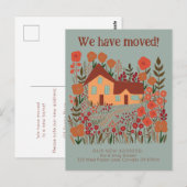 Nieuw woonadres We hebben verhuisd boerderij bloem Briefkaart (Voorkant / Achterkant)