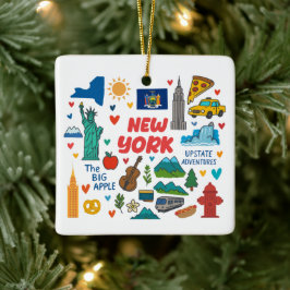Nieuw York Aangepaste Familie Reis Kerstmis Keramisch Ornament