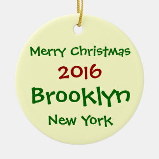 NIEUW-YORK BROOKLYN MERRY CHRISTMAS 2016 KERAMISCH ORNAMENT