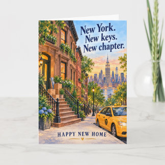 Nieuw York Brownstone Silhouet Gelukkig Nieuw Thui Kaart