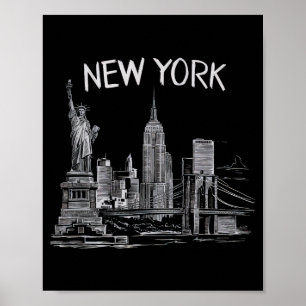 Nieuw York Cadeaus voor Mannen Vrouwen NY Stad Vin Poster