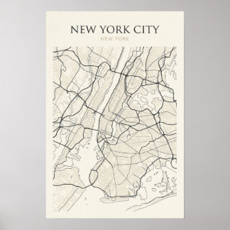 Nieuw-York City Plattegrond Poster