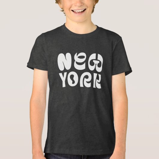Nieuw York fancy logo ontwerp Tri-Blend Shirt (Voorkant)