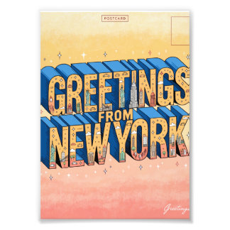 Nieuw-York Grote Letter Ansichtkaart Poster