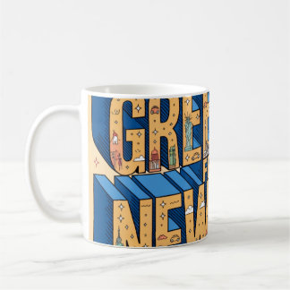 Nieuw-York Grote Letter Ansichtkaart Poster Koffiemok