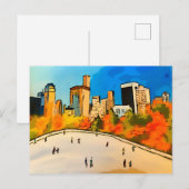 Nieuw York IJsbaan Central Park Briefkaart (Voorkant / Achterkant)