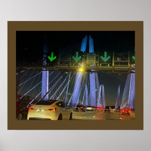 Nieuw York Lichtbrugposter Poster (Voorkant)
