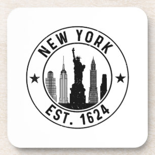 Nieuw York Opgericht 1624 New York Stad Liefhebber Bier Onderzetter