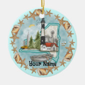 Nieuw York Schelpen Vuurtoren Ornament (Voorkant)