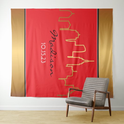 NIEUW YORK SKYLINE BROADWAY Foto-Op achtergrond Wandkleed (In Situ (horizontaal))