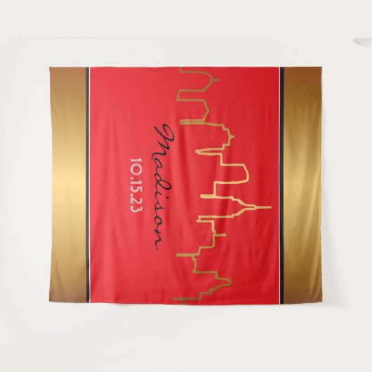 NIEUW YORK SKYLINE BROADWAY Foto-Op achtergrond Wandkleed (Voorkant (horizontaal))