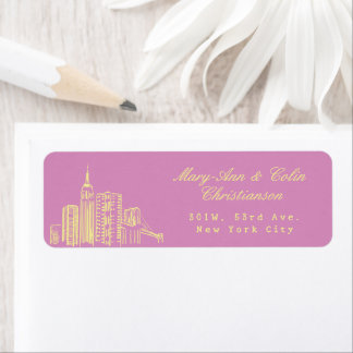 Nieuw-York stad NYC silhouet Retouradres Label
