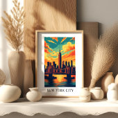 Nieuw-York Stad Silhouette Poster
