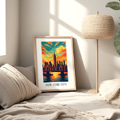 Nieuw-York Stad Silhouette Poster