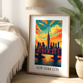 Nieuw-York Stad Silhouette Poster