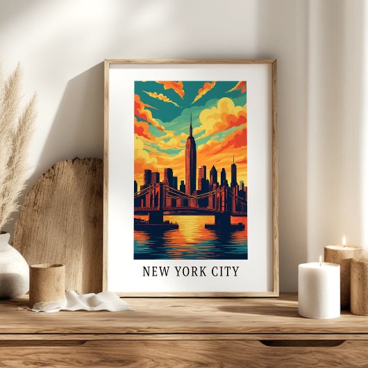 Nieuw-York Stad Silhouette Poster