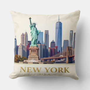 Nieuw-York Standbeeld van de Vrijheid en Manhattan Kussen