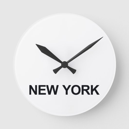 NIEUW YORK WERELDWIJDE TIMEZONE-KLOKKET RONDE KLOK (Voorkant)