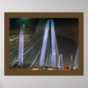 Nieuw-Yorkse Brugposter met Verlichting Poster