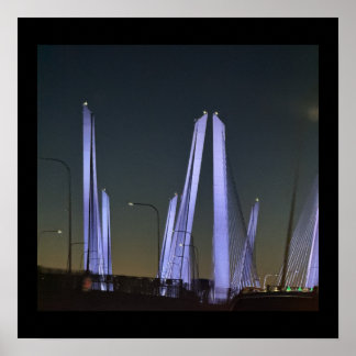 Nieuw-Yorkse Verlichte Brug Poster