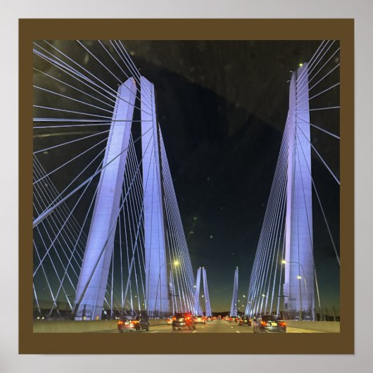Nieuw-Yorkse Verlichte Brug Poster (Voorkant)