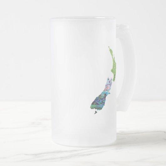 NIEUW ZEALAND FERN KIWI PAUA MATGLAS BIERPUL (Voorkant rechts)