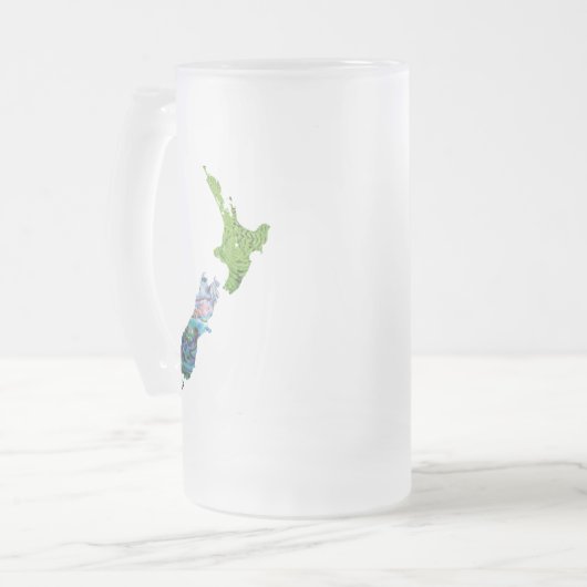 NIEUW ZEALAND FERN KIWI PAUA MATGLAS BIERPUL (Voorkant links)