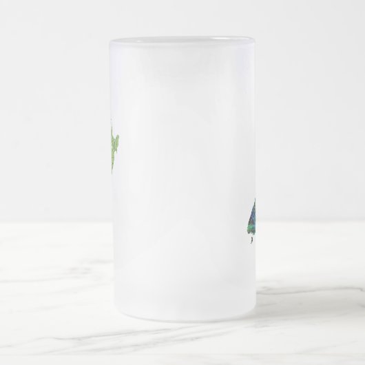 NIEUW ZEALAND FERN KIWI PAUA MATGLAS BIERPUL (Center)