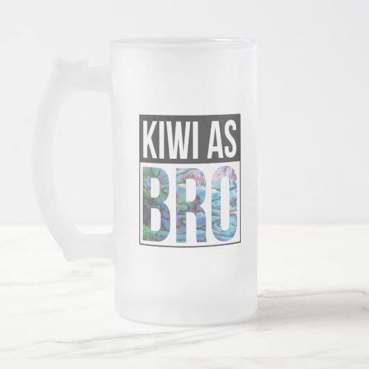 NIEUW ZEALAND KIWI ALS BRO PAUA MATGLAS BIERPUL (Links)