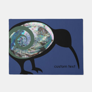 NIEUW ZEALAND KIWI BLACK PAUA FERN KORU BLUE CUSTO DEURMAT
