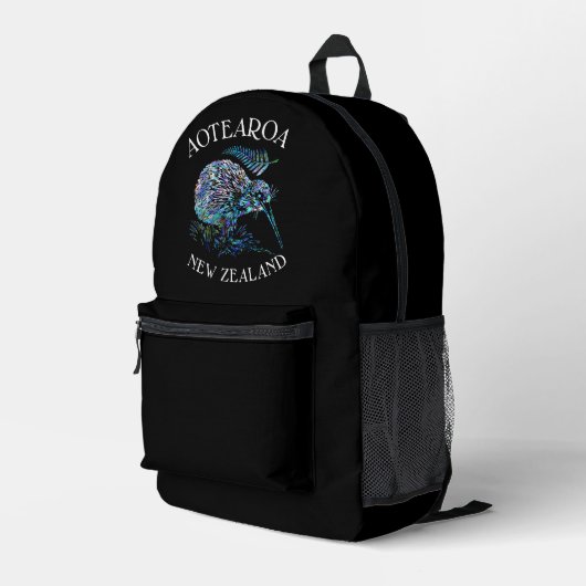 NIEUW-ZEALAND KIWI FERN PAUA BEDRUKTE RUGZAK (Achterkant Hoek Rechts)