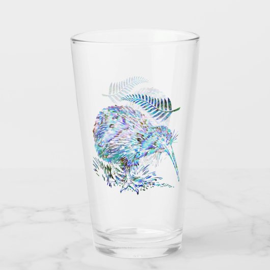 NIEUW ZEALAND KIWI PAUA GLASS GLAS (Achterkant)