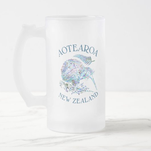 NIEUW ZEALAND KIWI PAUA GLASS MATGLAS BIERPUL (Links)