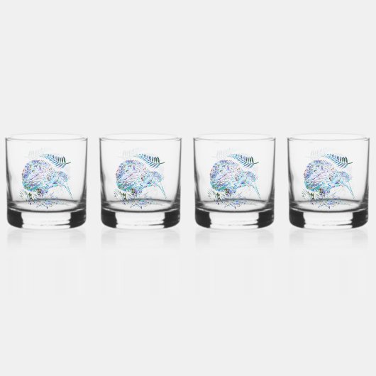 NIEUW ZEALAND KIWI PAUA GLASS WHISKY GLAS (Voorkant)