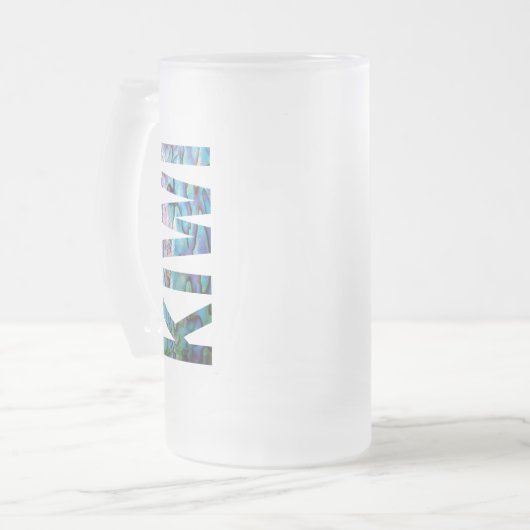 NIEUW-ZEALAND KIWI PAUA MATGLAS BIERPUL (Voorkant links)