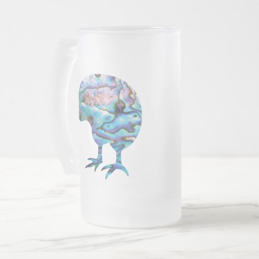 NIEUW-ZEALAND KIWI PAUA MATGLAS BIERPUL (Voorkant links)